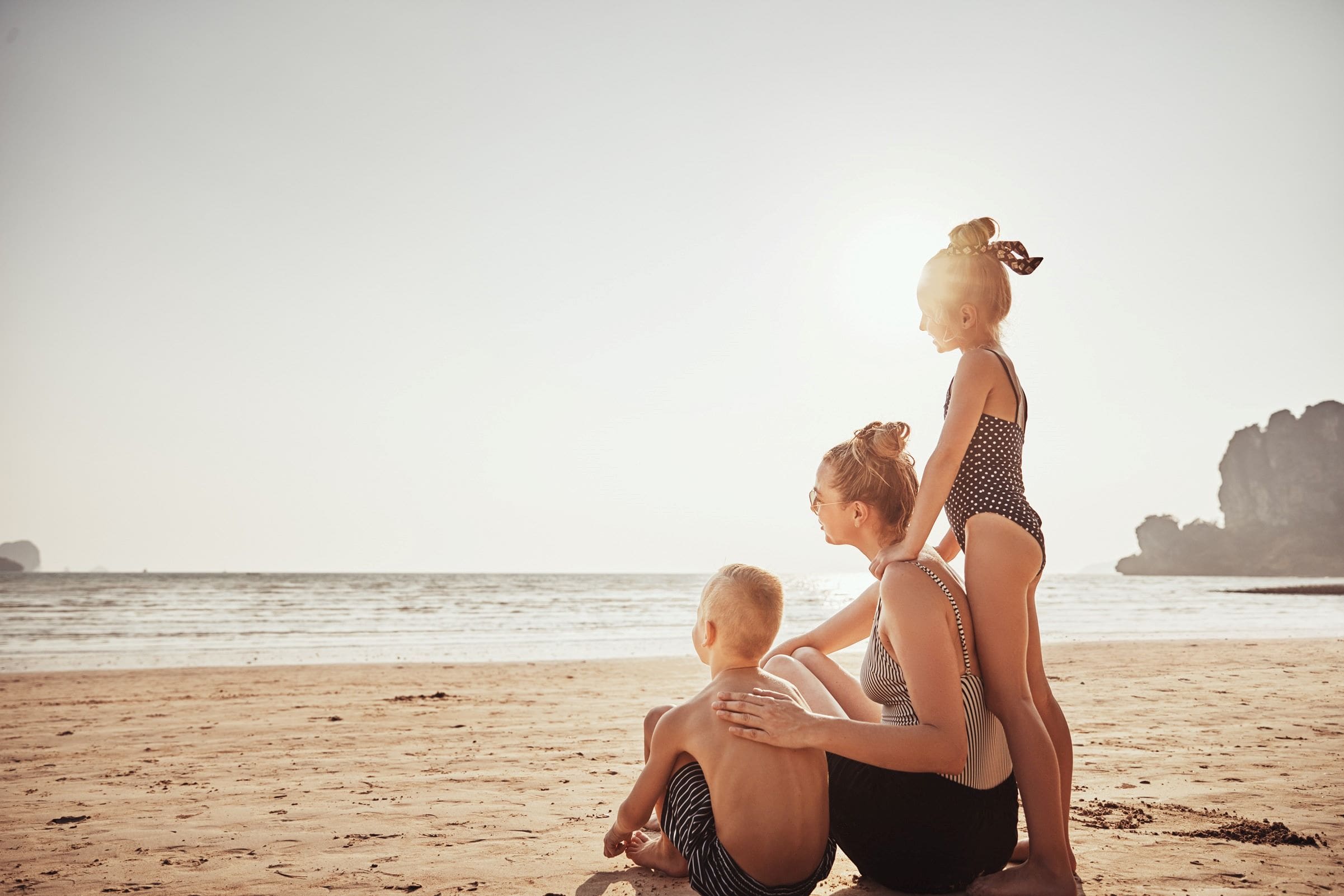 mom and two kids